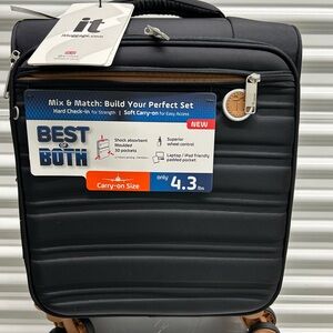 It “ Black Carry-On Luggage UNDERSEAT 8 wheels